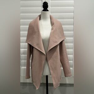 DOE & RAE SIZE SM pink jacket thick warm open front lapels with pockets soft